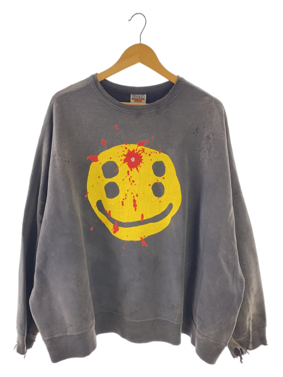 【中古】SAINT MICHAEL◆CP CREW SWT/汗水/L/綿織物/GRY/SM-YS1-0000-C06//【メンズウェア】