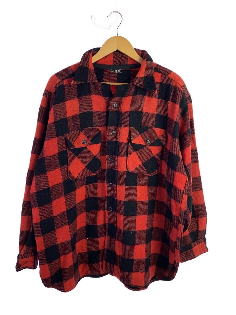 【中古】50s~/WINTER KING/ネルシャツ/ウール/RED/チェック/マチ付き【メンズウェア】|2nd STREET 店