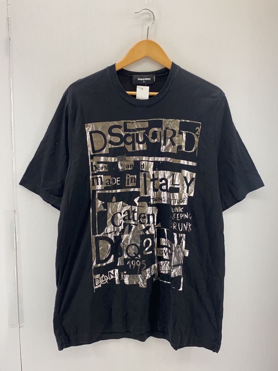 【中古】DSQUARED2◆プルオーバー/M/綿織物/BLK/刷り上げる/s74gd0531【メンズウェア】