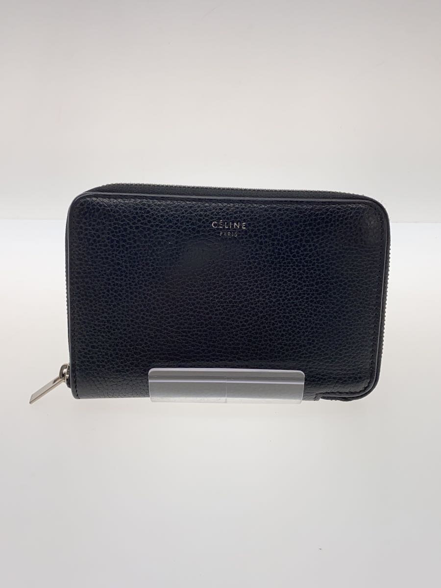 【中古】CELINE◆セリーヌ/ミディアムジップラウンドウォレット/2つ折り紙入れ/なめし革/BLK/F-GA-2128//【服飾雑貨他】
