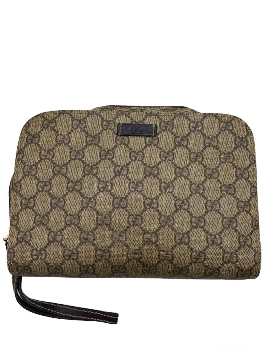 【中古】GUCCI◆クラッチペダル御徒面子_GGつけ加える/PVC/BEG/総柄【御徒面子】