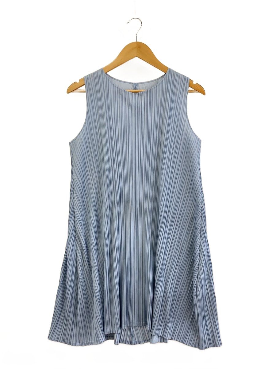 【中古】PLEATS PLEASE ISSEY MIYAKE◆表着/3/ポリエステル/BLU/無地/PP71-JT533//【レディース御召しもの】