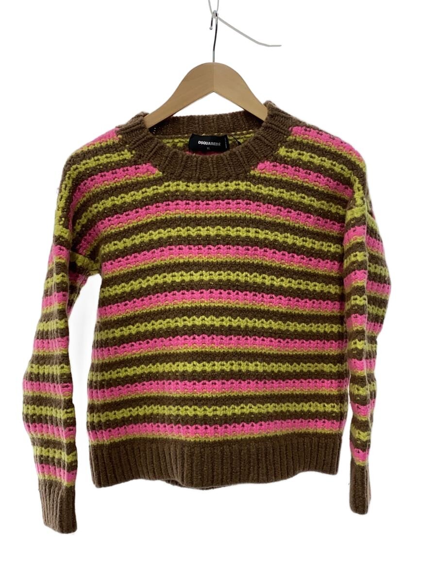【中古】DSQUARED2◆編み物・ティーシャツ(朦朦たる)/XL/羊毛/マルチ色合い/間借り人【メンズウェア】