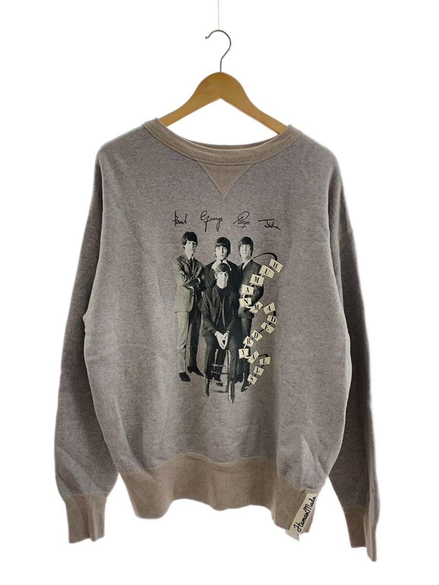 【中古】HUMAN MADE◆Beatles Sweatshirt/汗水/XL/綿織物/GRY/HM28CS043【メンズウェア】