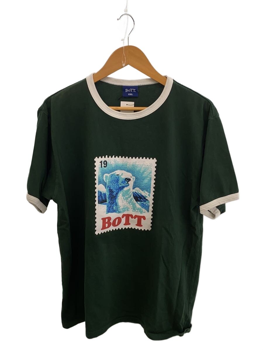 【中古】BoTT◆Bear Stamp Ringer Tee/プルオーバー/XXL/綿織物/緑であること/241BoTT29//【メンズウェア】
