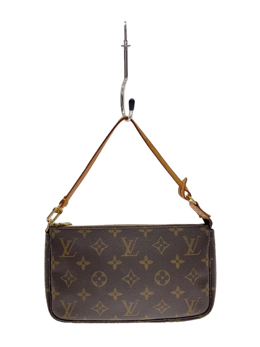【中古】LOUIS VUITTON◆1)ポシェット・アクセソワール_モノグラム・帆布_BRW/PVC/BRW【御徒面子】