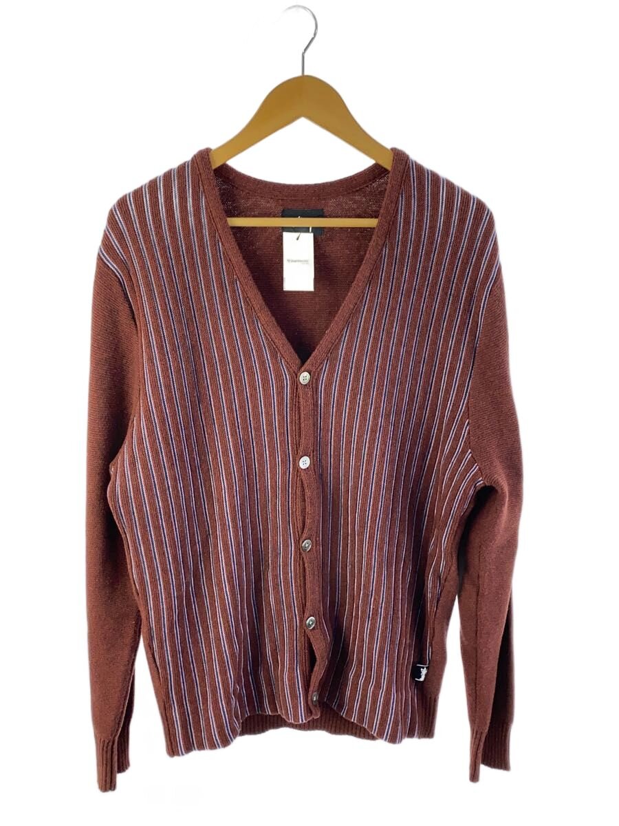 【中古】STUSSY◆ジレー(朦々たる)/M/綿織物/BRD/縞模様【メンズウェア】