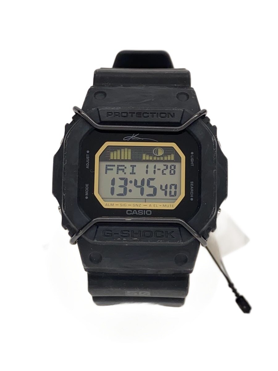 【中古】CASIO◆石英ウオッチ/デジタル/天然ゴム/BLK/BLK【服飾雑貨他】