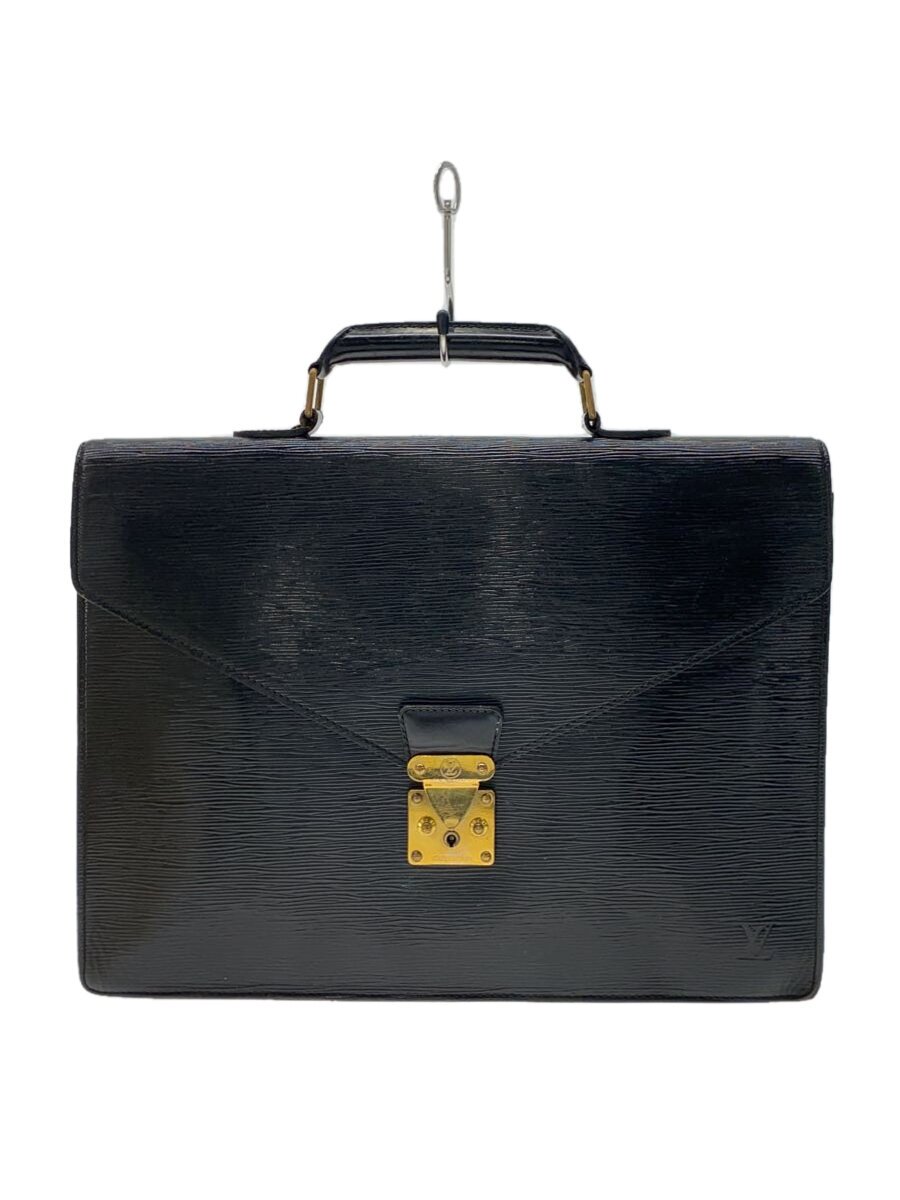 【中古】LOUIS VUITTON◆セルヴィエット・コンセイエ_エピ_BLK/レザー/BLK/無地【バッグ】|2nd STREET 店