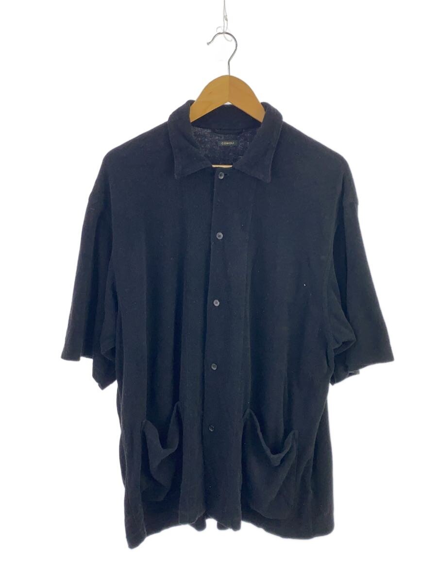 【中古】COMOLI◆半袖プルオーバー/2/綿織物/BLK/無地/B01-0525//【メンズウェア】