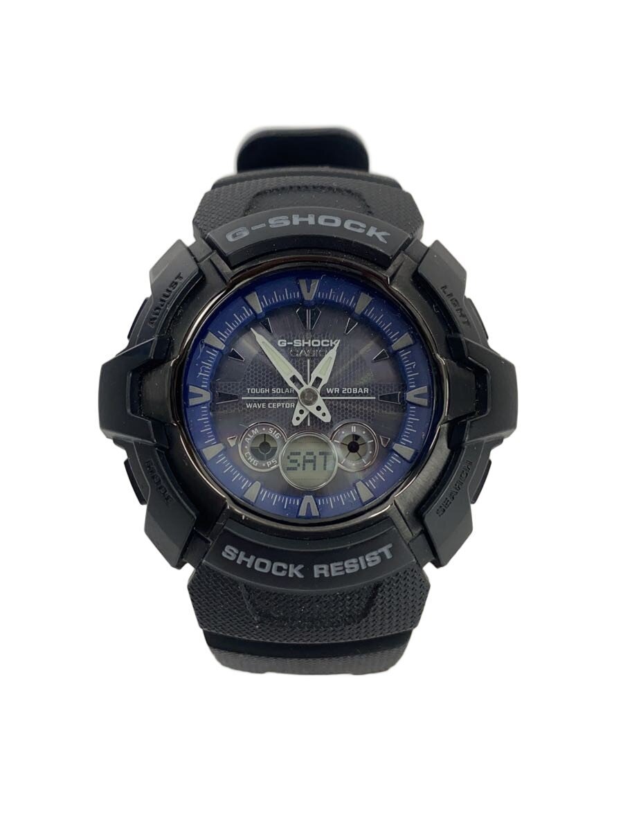 【中古】CASIO◆ソーラーウオッチ・G-SHOCK/デジアナ/BLK/BLK【服飾雑貨他】