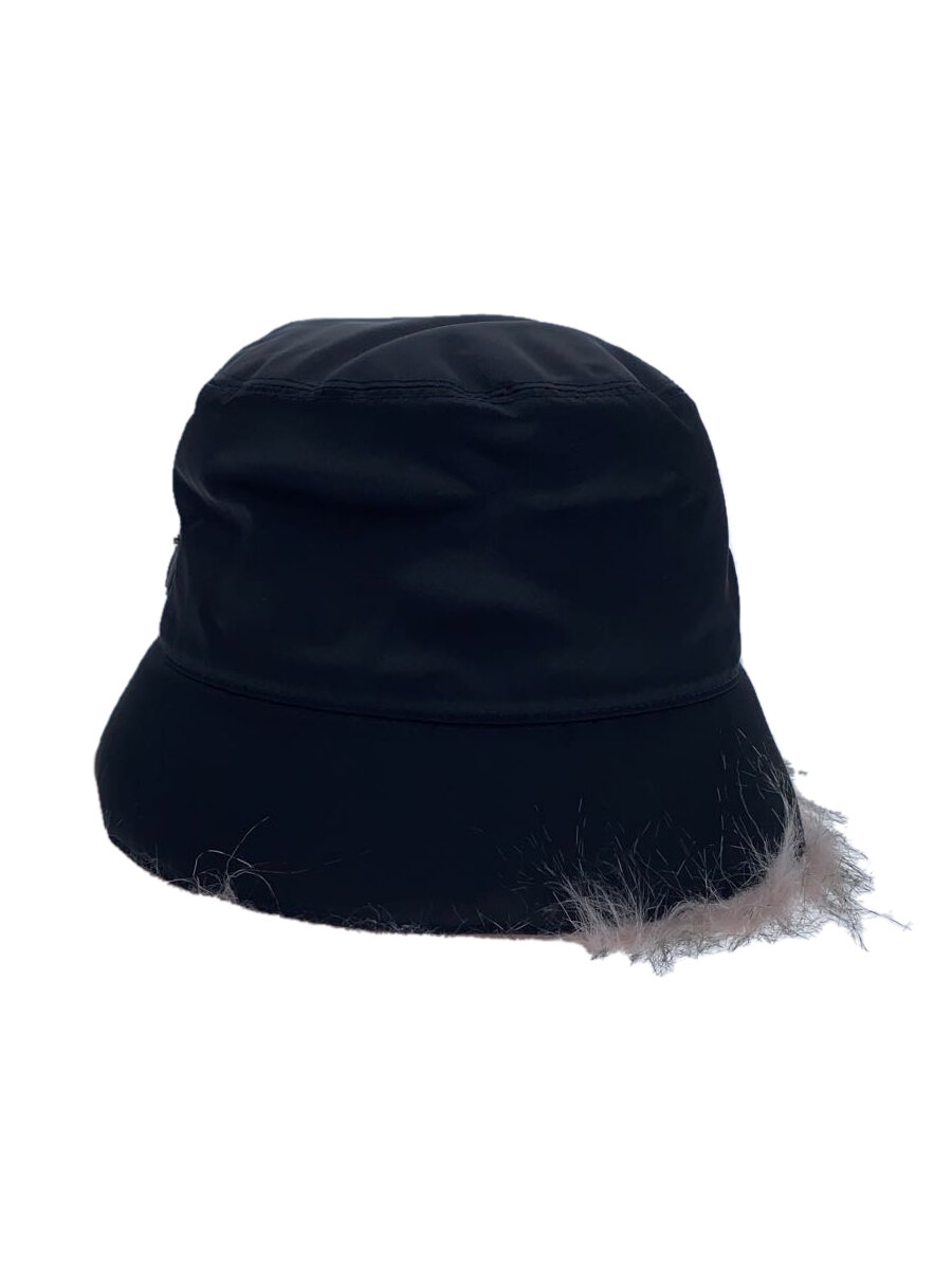 【中古】PRADA◆井戸釣瓶かぶり笠/毛皮/M/BLK/レディース/1HC137【服飾雑貨他】