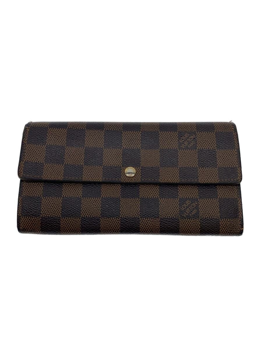 【中古】LOUIS VUITTON◆1)ポルト・フォイユ・サラ_ダミエ・エベヌ/PVC/BRW/総柄/レディース【服飾雑貨他】｜2ｎｄ STREET 店