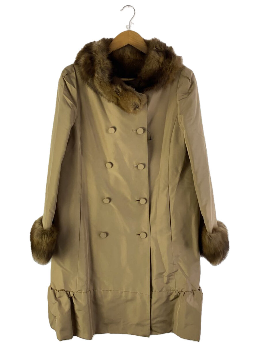 【中古】FOXEY BOUTIQUE◆厚地の外套/40/絹地/BEG/25856-ACAZ08SNF//【レディースお召しもの】