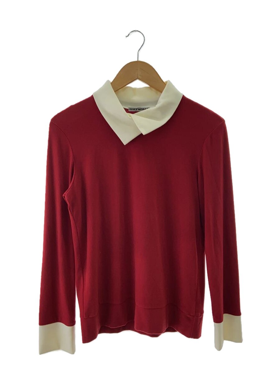 【中古】ISSEY MIYAKE◆スポーツシャツ/2/アクリル樹脂/RED/IM44JK500//【レディース御召しもの】
