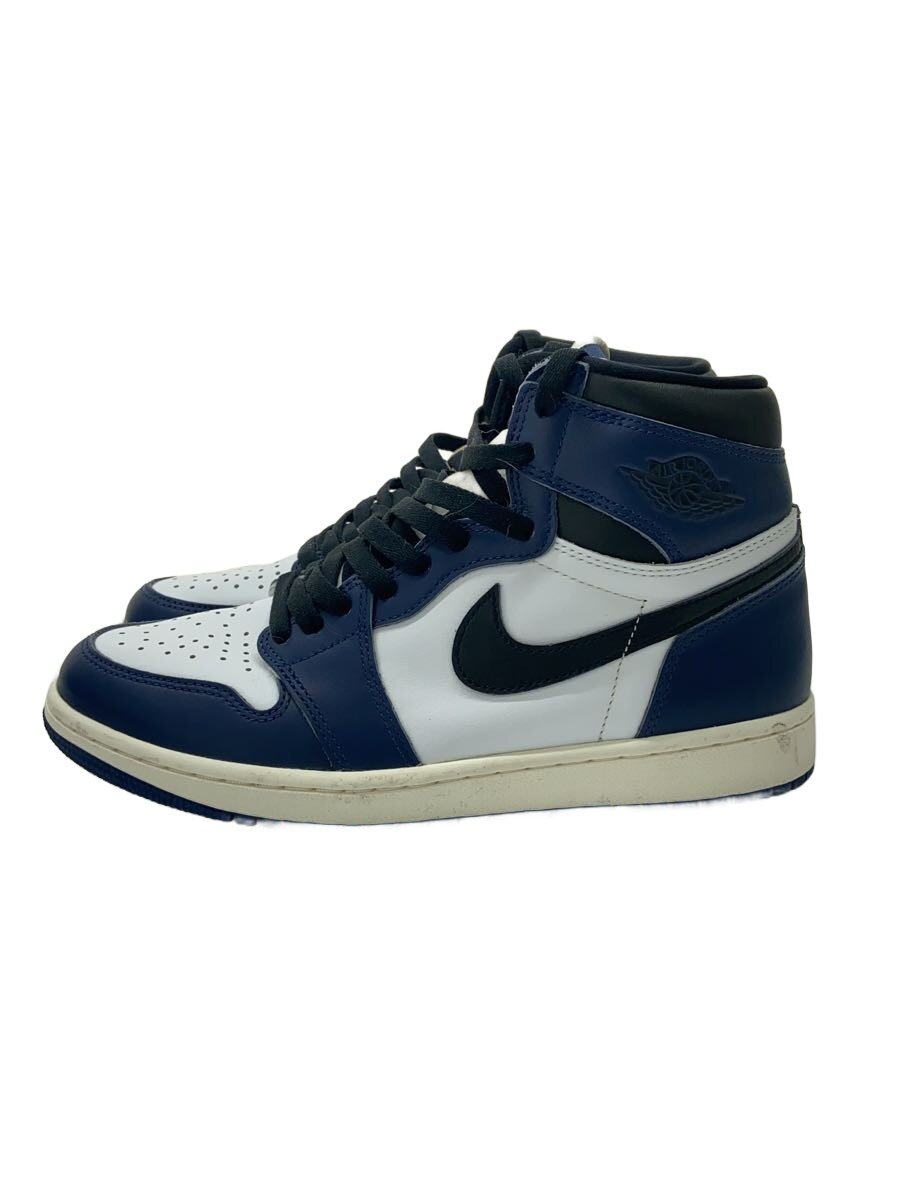 【中古】NIKE◆AIR JORDAN 1 RETRO HIGH OG_エア湖 ジョーダン 1 HIGH OG/26.5珊/NVY/P//【シューズ】
