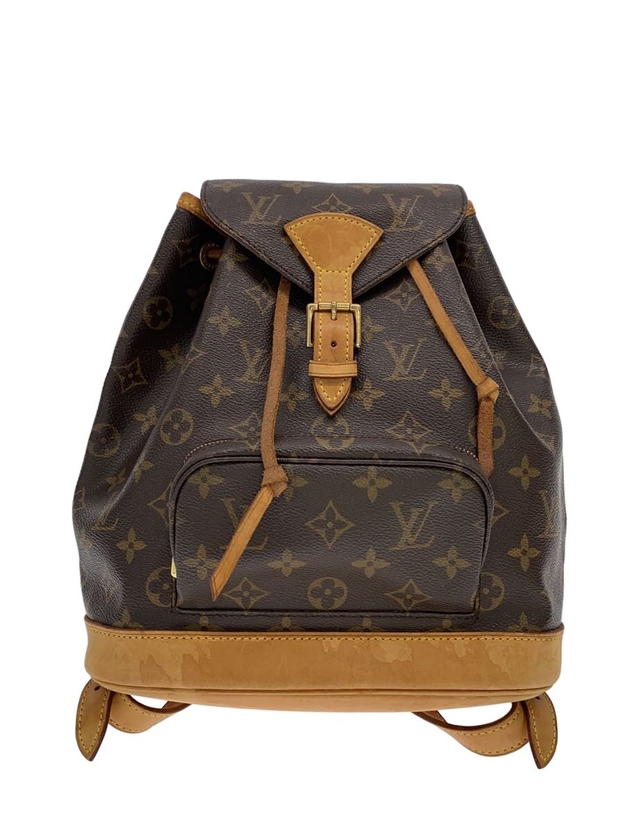 【中古】LOUIS VUITTON◆モン掏摸MM_モノグラム・帆布/PVC/BRW/モノグラム【御徒面子】
