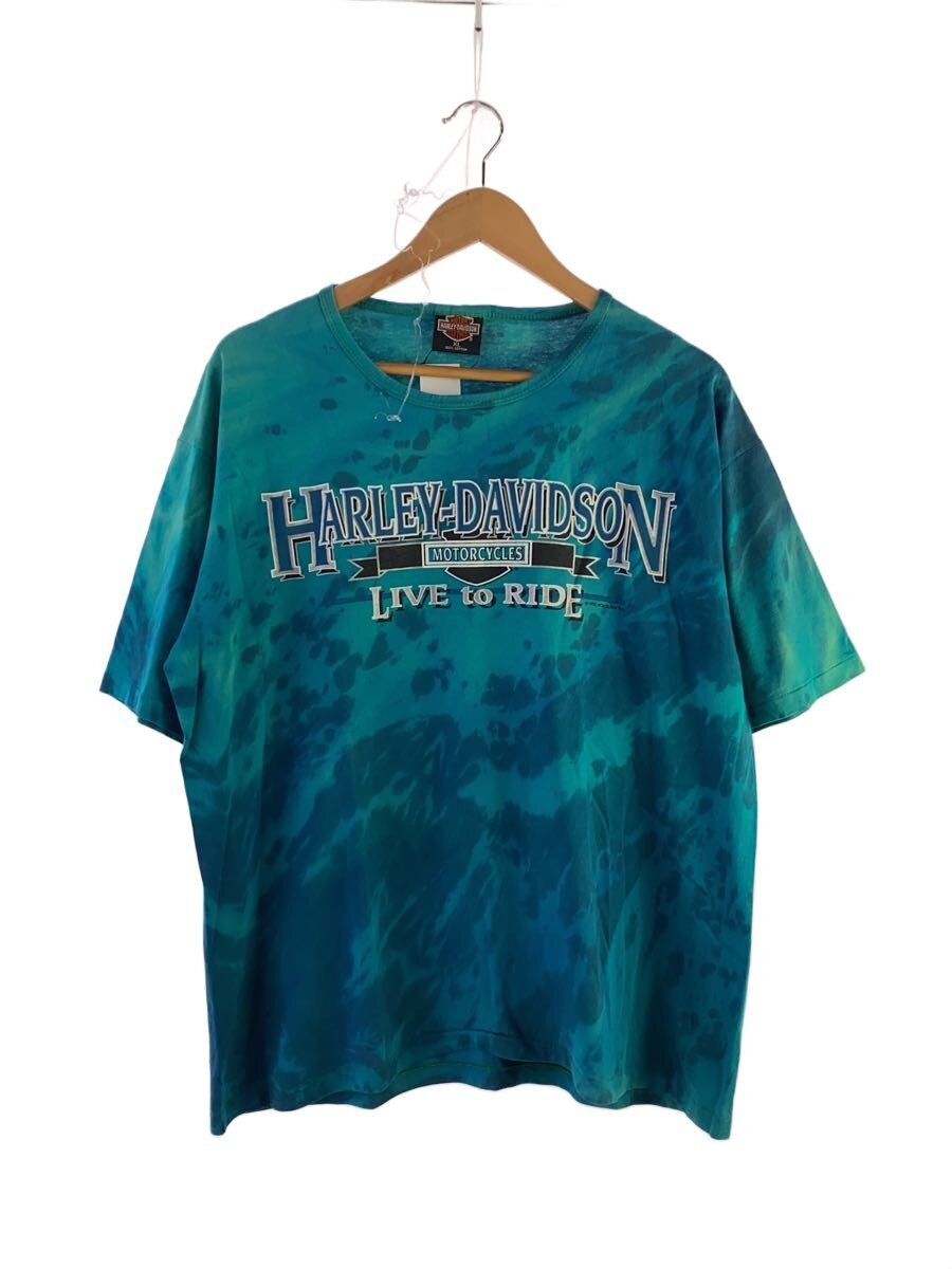【中古】HARLEY DAVIDSON◆プルオーバー/XL/綿織物/BLU/総柄【メンズウェア】