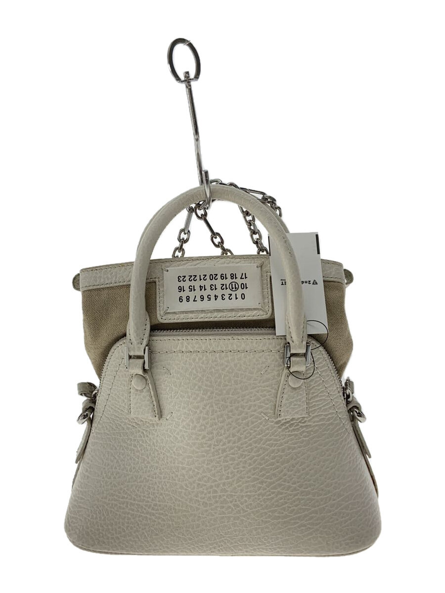 【中古】Maison Margiela◆ショルダーバッグ/なめし革/WHT/無地/S56WG0081//【御徒面子】