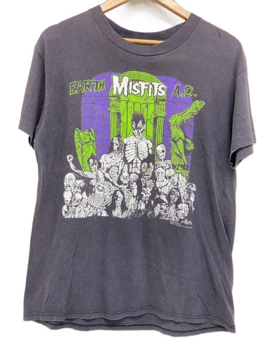 【中古】BROCKUM◆90//MISFITS/プルオーバー/MADE IN USA/L/綿織物/黒いこと/色褪せ有【メンズウェア】