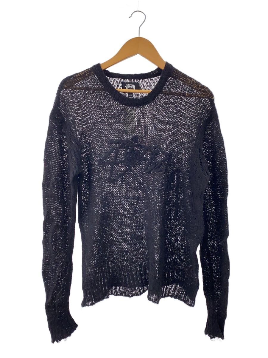 【中古】STUSSY◆/編み物・プルオーバー(薄っぺら)/L/ナイロン/BLK/117180//【メンズウェア】