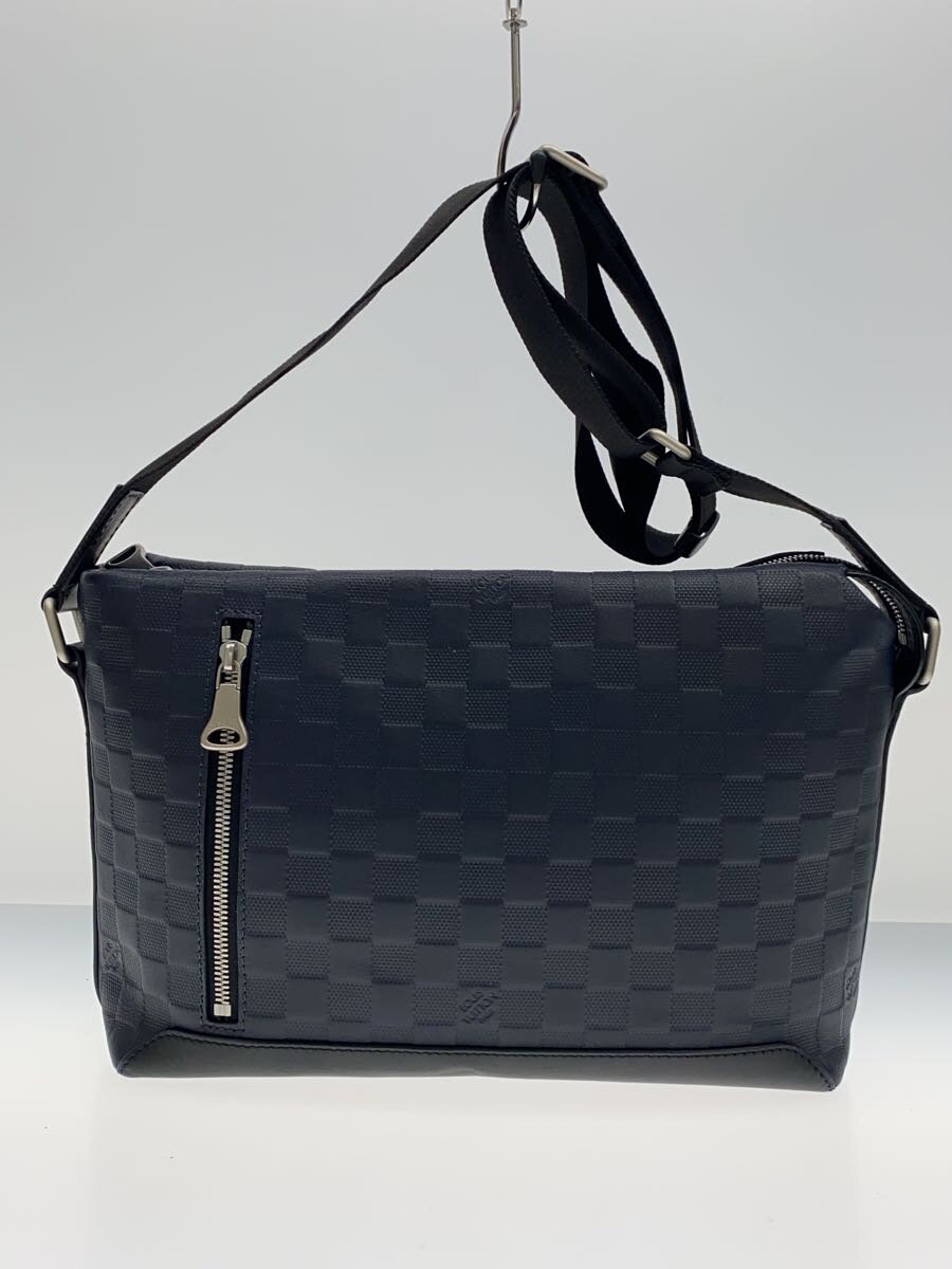 【中古】LOUIS VUITTON◆アポロ・飛脚屋PM_ダミエ・アンフィニ_BLK/なめし革/BLK【御徒面子】