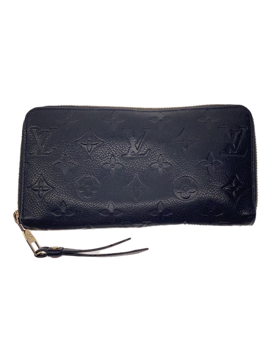 【中古】LOUIS VUITTON◆ジッピー・ウォレット_モノグラム・アンプラント_BLK/牛革/BLK/メンズ【服飾雑貨他】