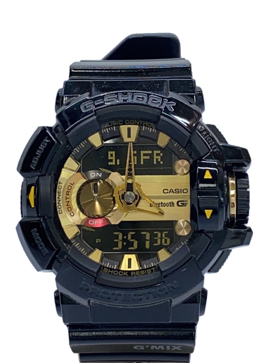 【中古】CASIO◆石英ウオッチ・G-SHOCK/デジアナ/GLD/BLK【服飾雑貨他】