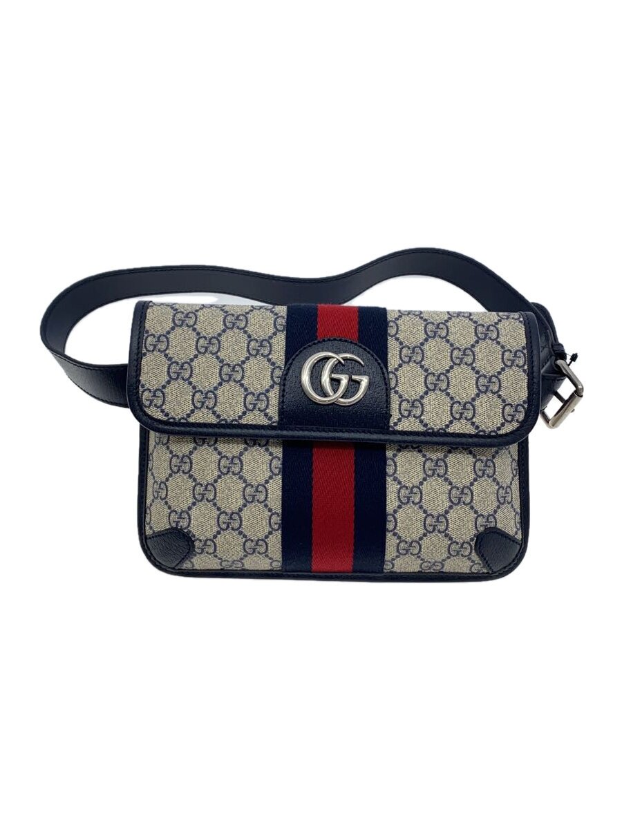 【中古】GUCCI◆オフィディア ベルドバッグ_GGスプリーム/PVC/GRY/総柄【御徒面子】