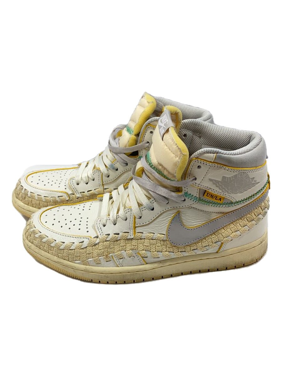 【中古】NIKE◆×UNION/AIR JORDAN 1 RETRO HIGH OG SP/26.5糎/WHT【シューズ】