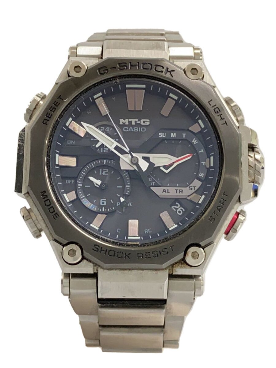 【中古】CASIO◆ソーラーウオッチ_G-SHOCK/アナログ/ステンレス鋼/SLV【服飾雑貨他】