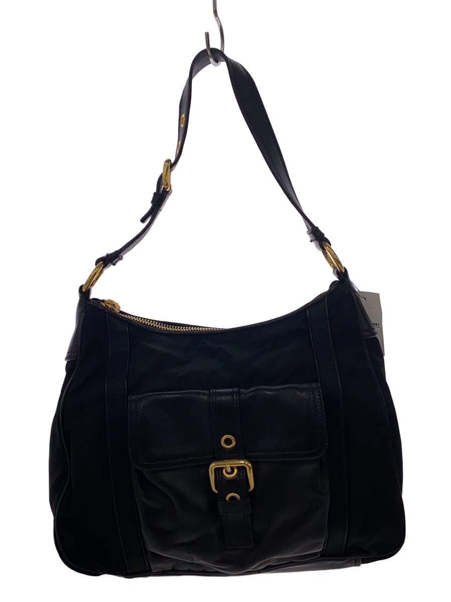【中古】PRADA◆ショルダーバッグ/ナイロン/BLK/無地【御徒面子】
