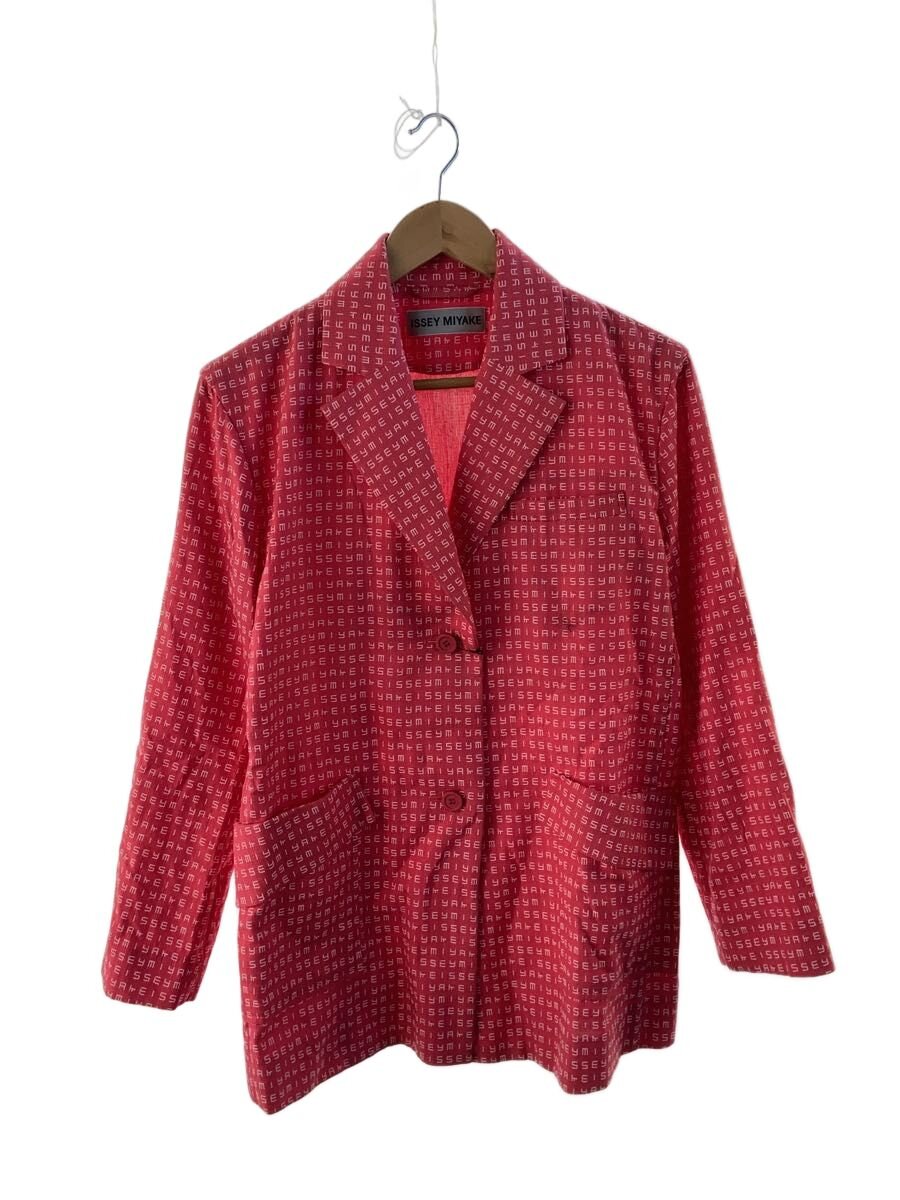 【中古】ISSEY MIYAKE◆上衣/2/綿織物/RED/総柄【レディース御召しもの】