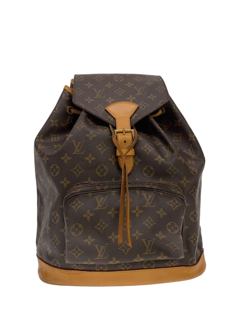 【中古】LOUIS VUITTON◆モン掏摸_モノグラム・帆布/PVC/BRW【御徒面子】