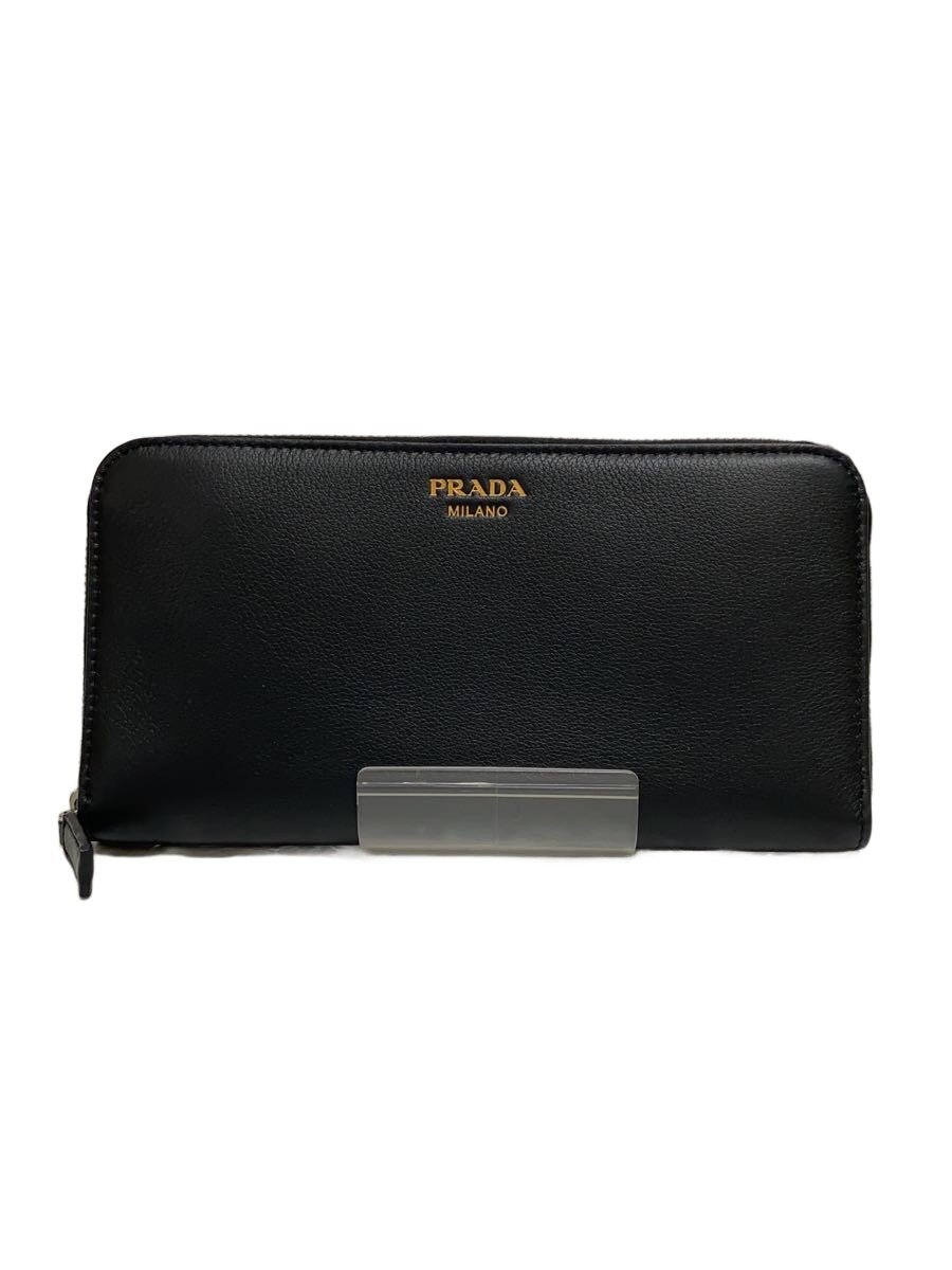 【中古】PRADA◆長金入れ/--/BLK/無地/メンズ【服飾雑貨他】