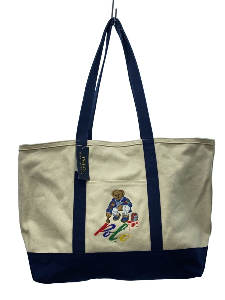 【中古】POLO RALPH LAUREN◆トートバッグ/帆布/BEG【御徒面子】