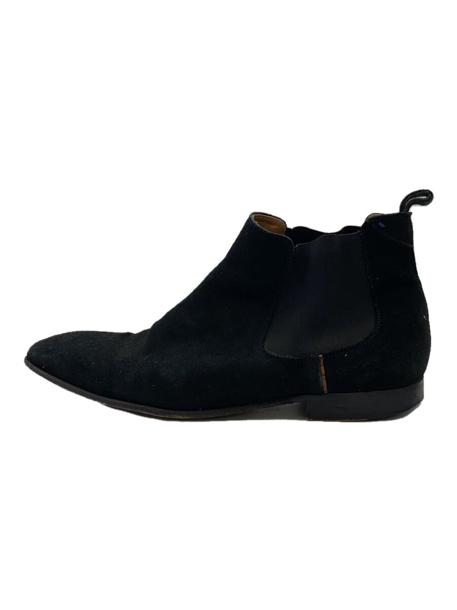 【中古】Paul Smith◆サイドゴアブーツ/UK8/BLK/スウェード/511915【シューズ】