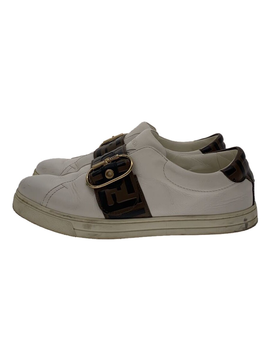 【中古】FENDI◆シューズ/38/WHT/なめし革/6734【シューズ】
