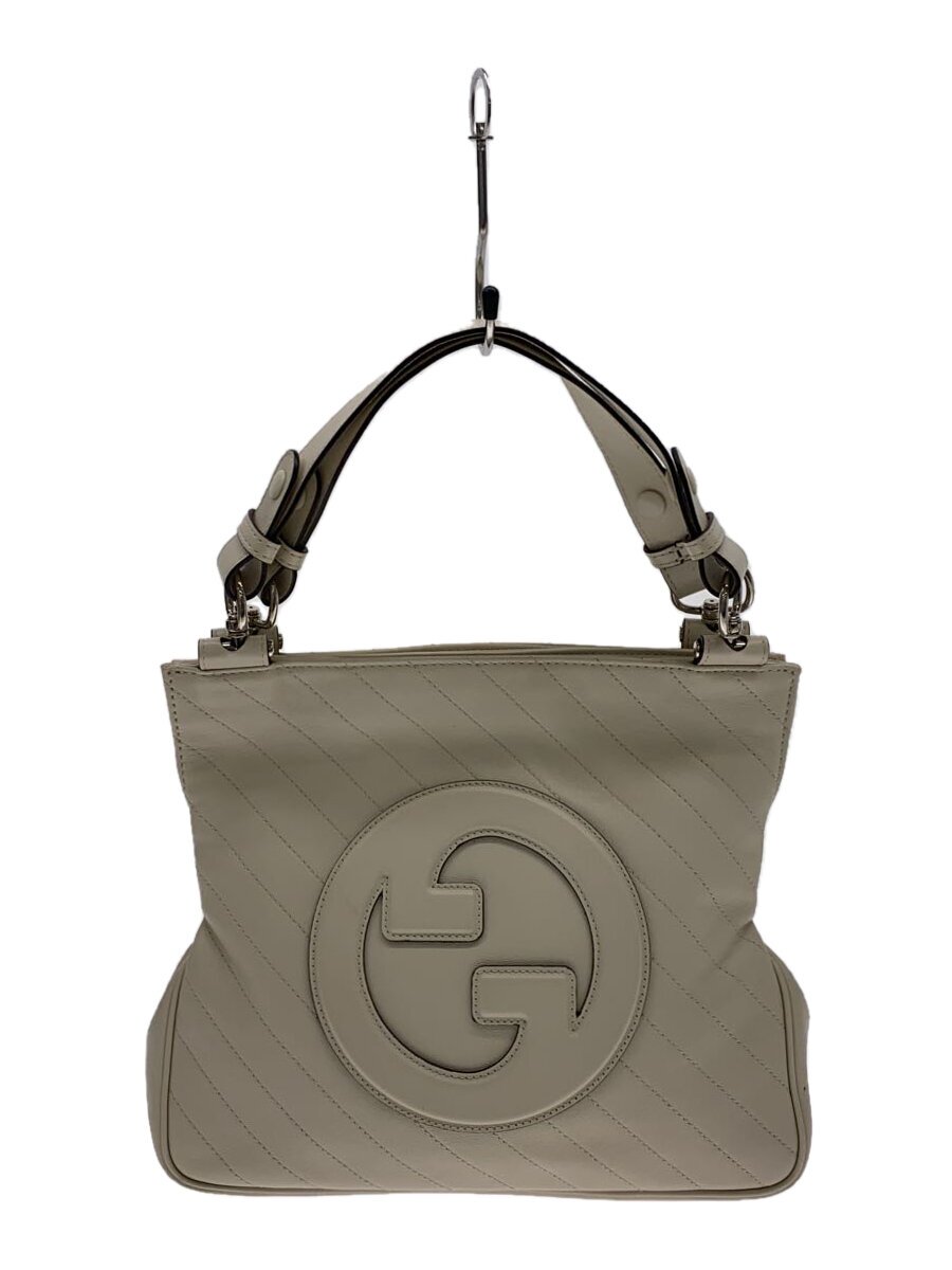 【中古】GUCCI◆ブロンディスモール/ショルダーバッグ/なめし革/WHT/白/GG/751518【御徒面子】