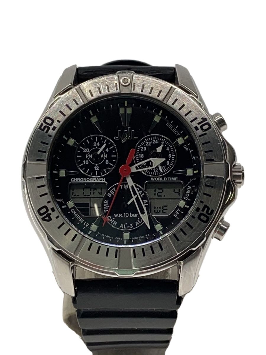 【中古】CITIZEN◆JAL/石英ウオッチ/アナログ/BLK/BLK/C650-T004504//【服飾雑貨他】