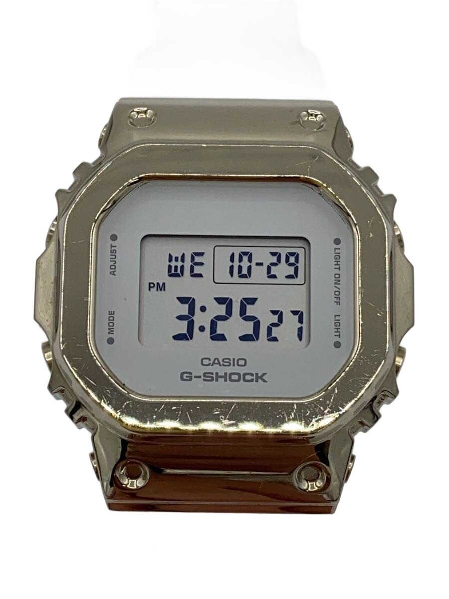 【中古】CASIO◆石英ウオッチ_G-SHOCK/デジタル/天然ゴム/WHT/WHT【服飾雑貨他】