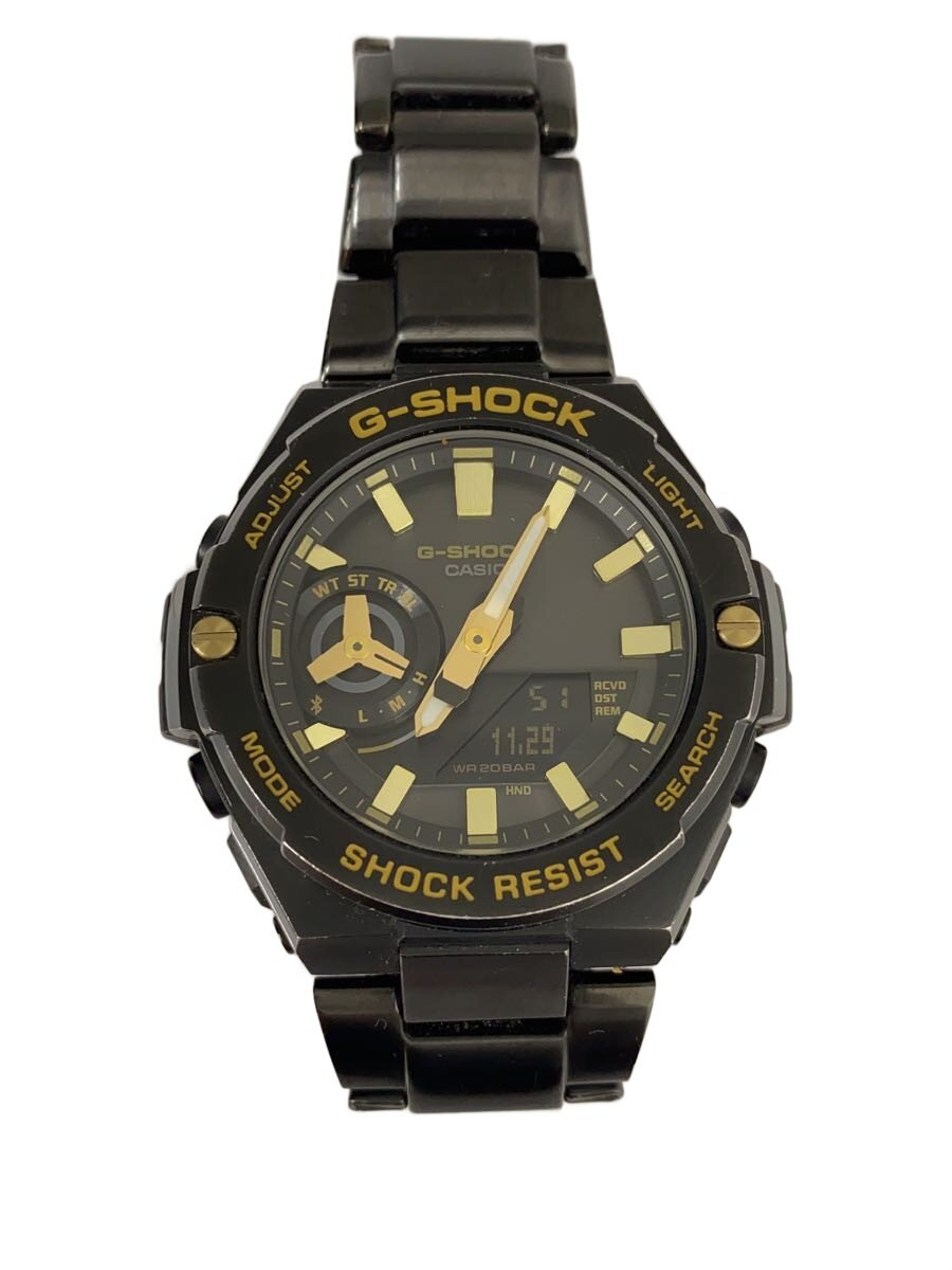 【中古】CASIO◆ソーラーウオッチ_G-SHOCK/デジタル/ステンレス鋼/BLK【服飾雑貨他】
