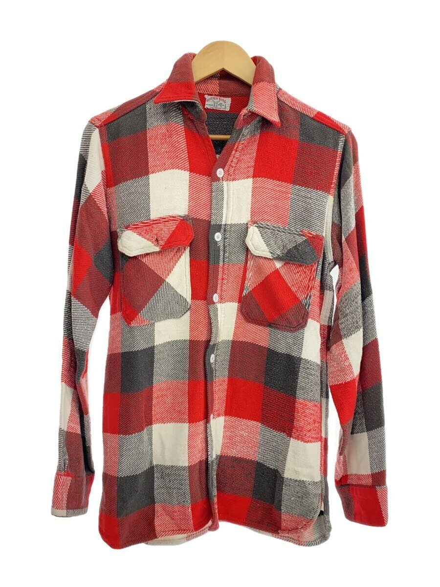【中古】50s/winter king/フランネルプルオーバー/マチ付/皿名取り草/綿織物/RED/照合のしるし/? NULL ?【メンズウェア】