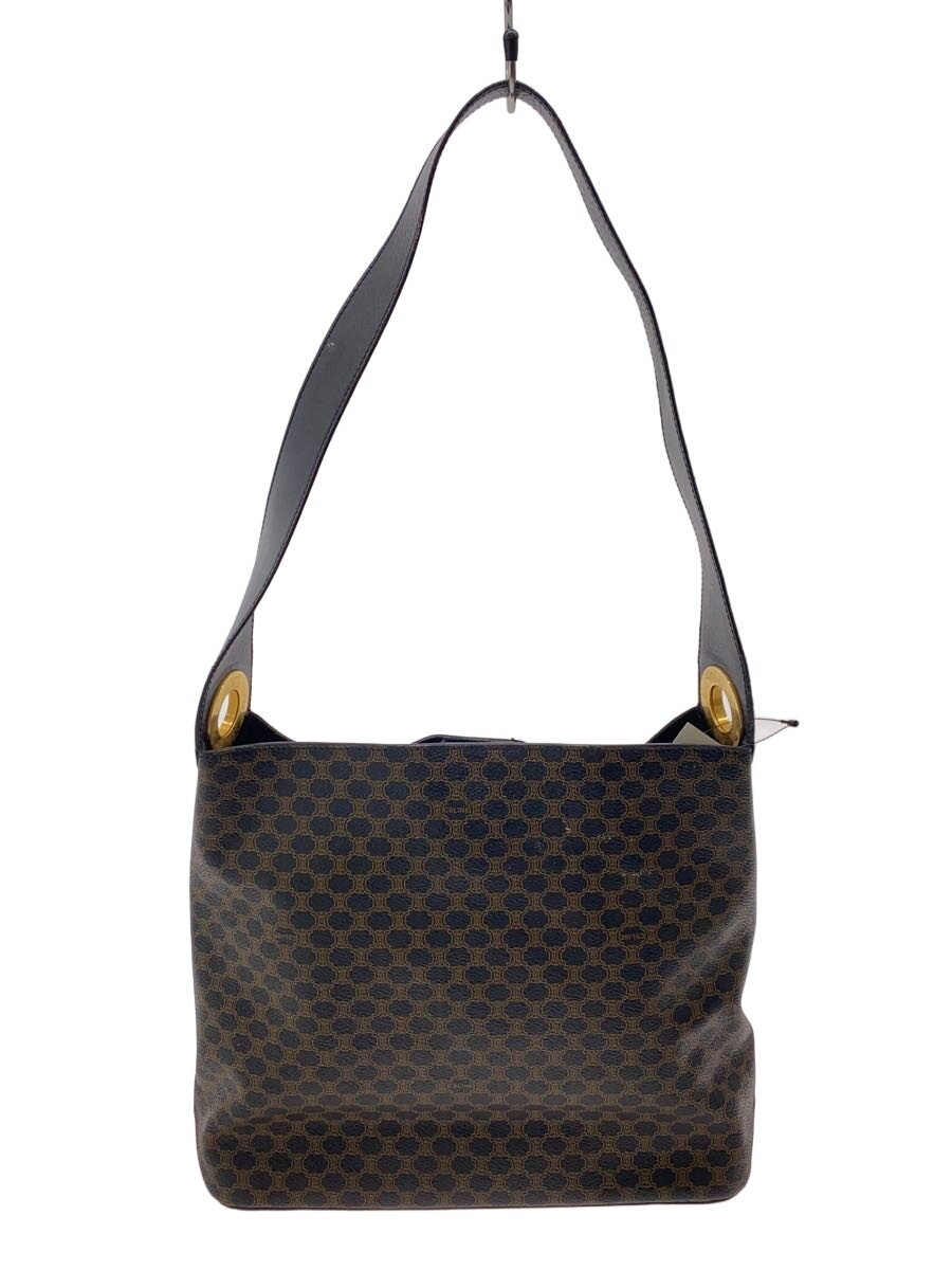 【中古】CELINE◆壱肩部/ショルダーバッグ/黒マカダム/マカダム柄/-/BRW【御徒面子】