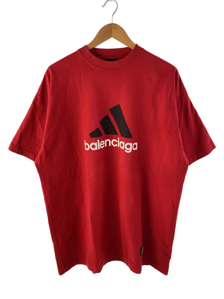 【中古】BALENCIAGA◆22SS/演奏ロゴタイプT/2/綿織物/RED/712398//【メンズウェア】