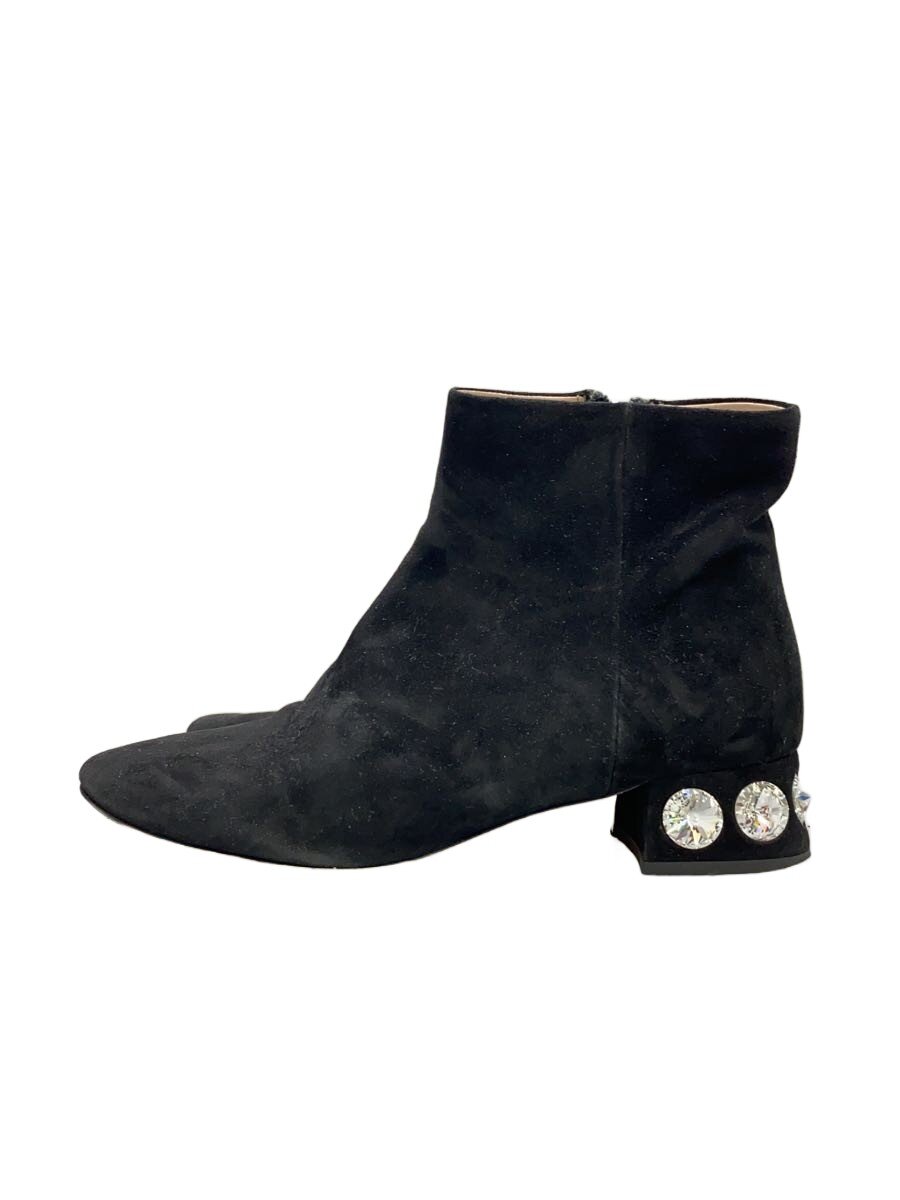 【中古】MIU MIU◆ショートブーツ/35.5/BLK/スウェード【シューズ】|2nd STREET 店
