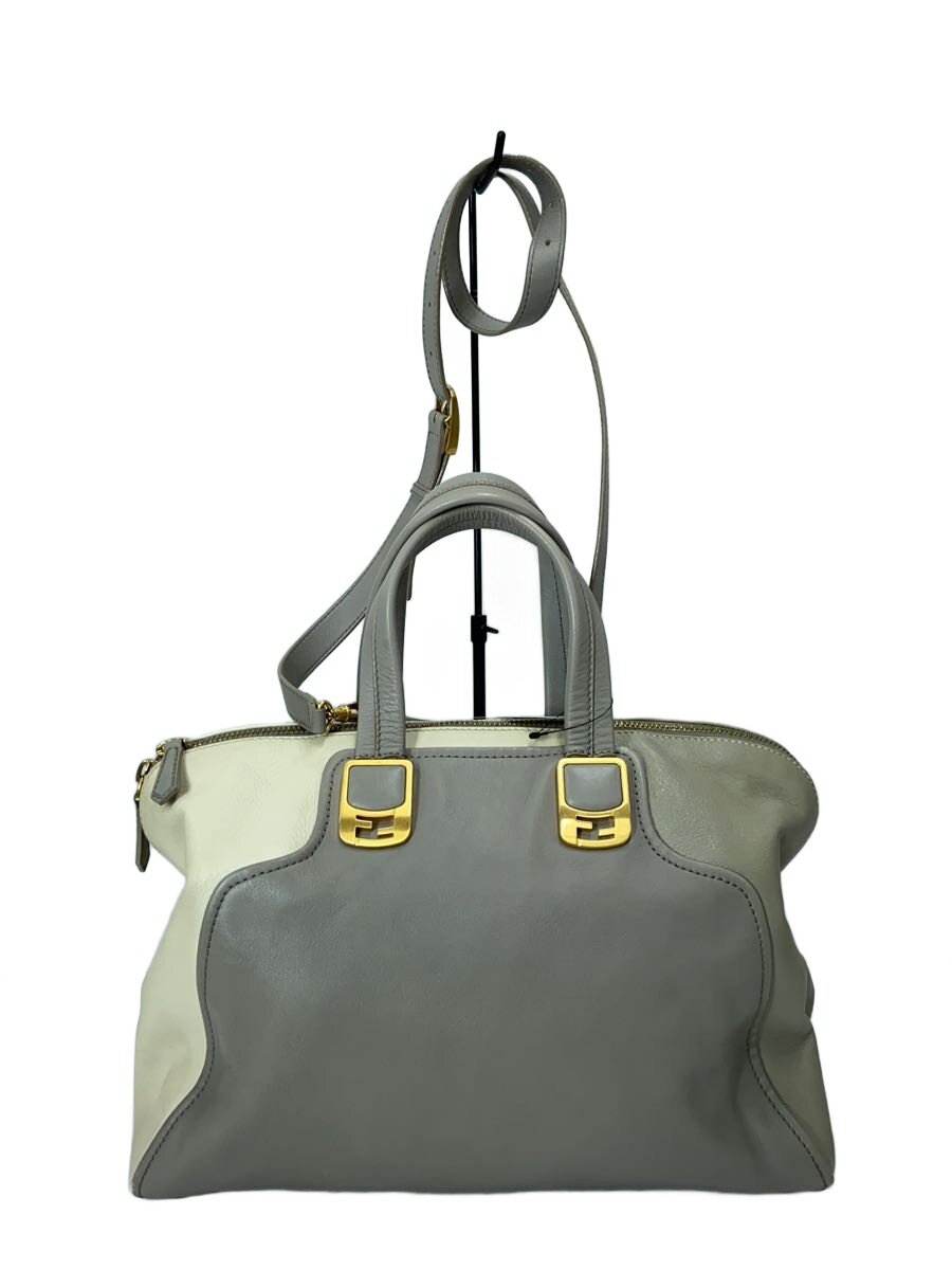 【中古】FENDI◆ショルダーバッグ/なめし革/GRY/8BL110【御徒面子】