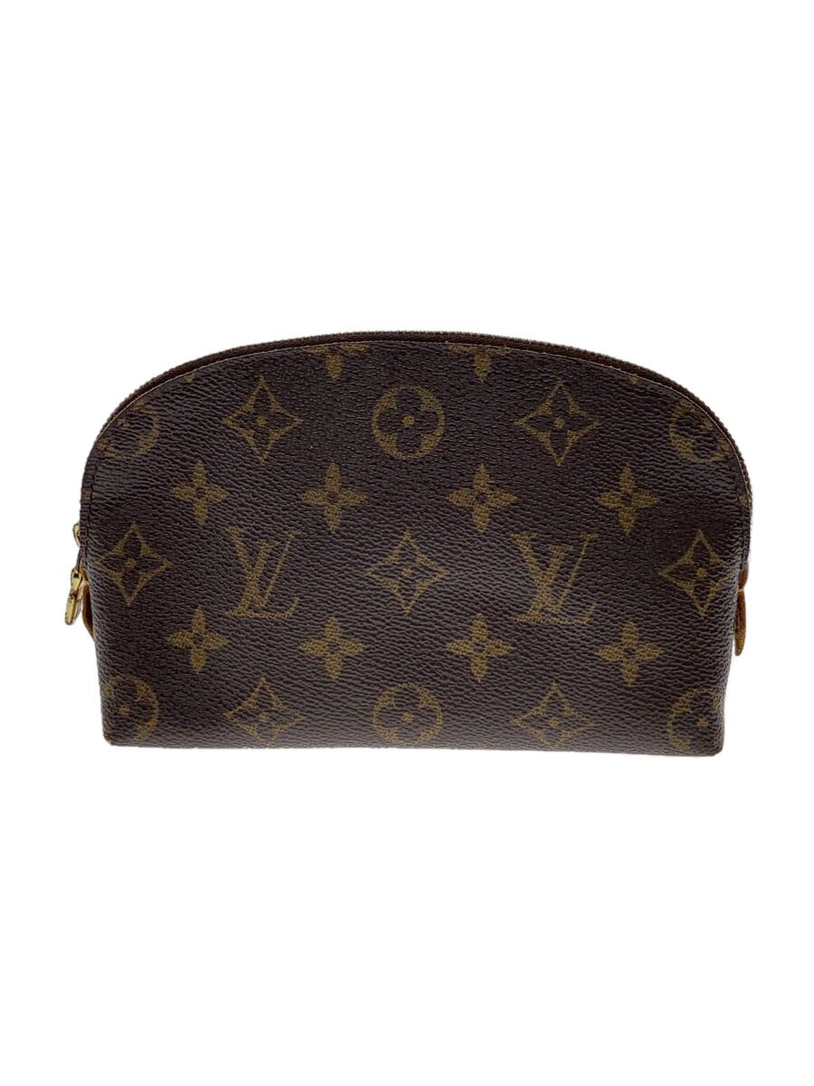 【中古】LOUIS VUITTON◆ポシェット・コスメティックPM_モノグラム・帆布_BRW/PVC/BRW【御徒面子】