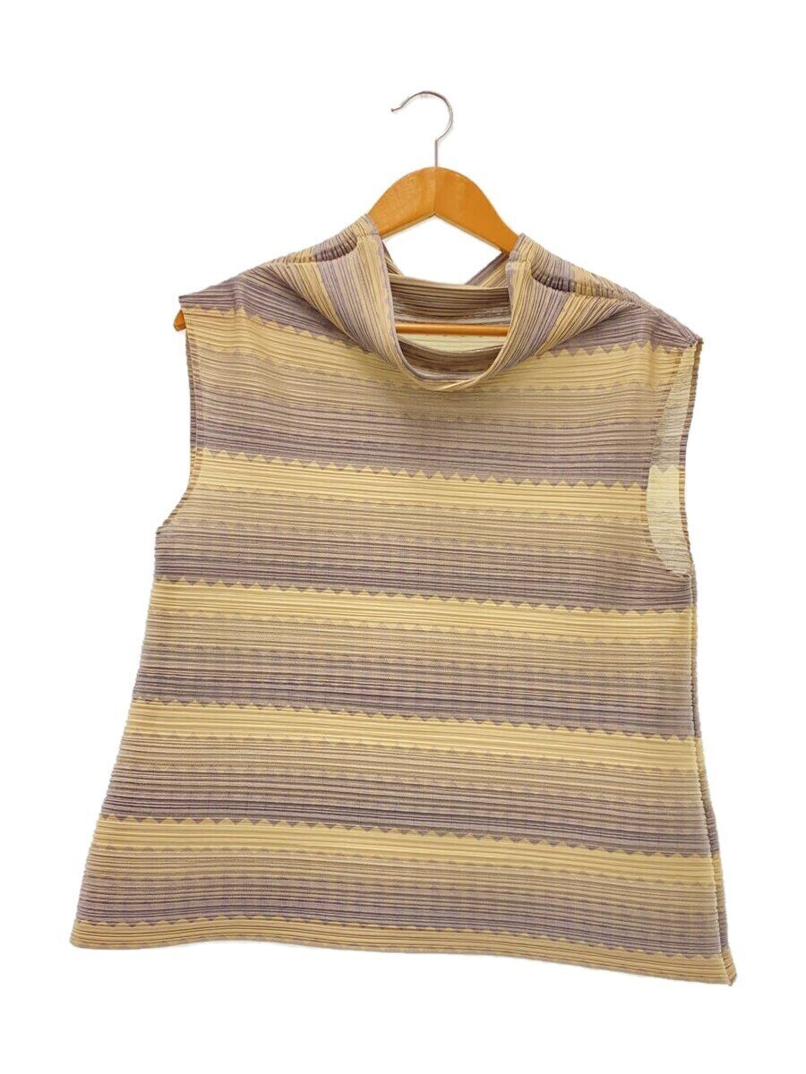 【中古】PLEATS PLEASE ISSEY MIYAKE◆トップス/3/ポリエステル/GRY/総柄/PP33-JK652【レディースお召しもの】