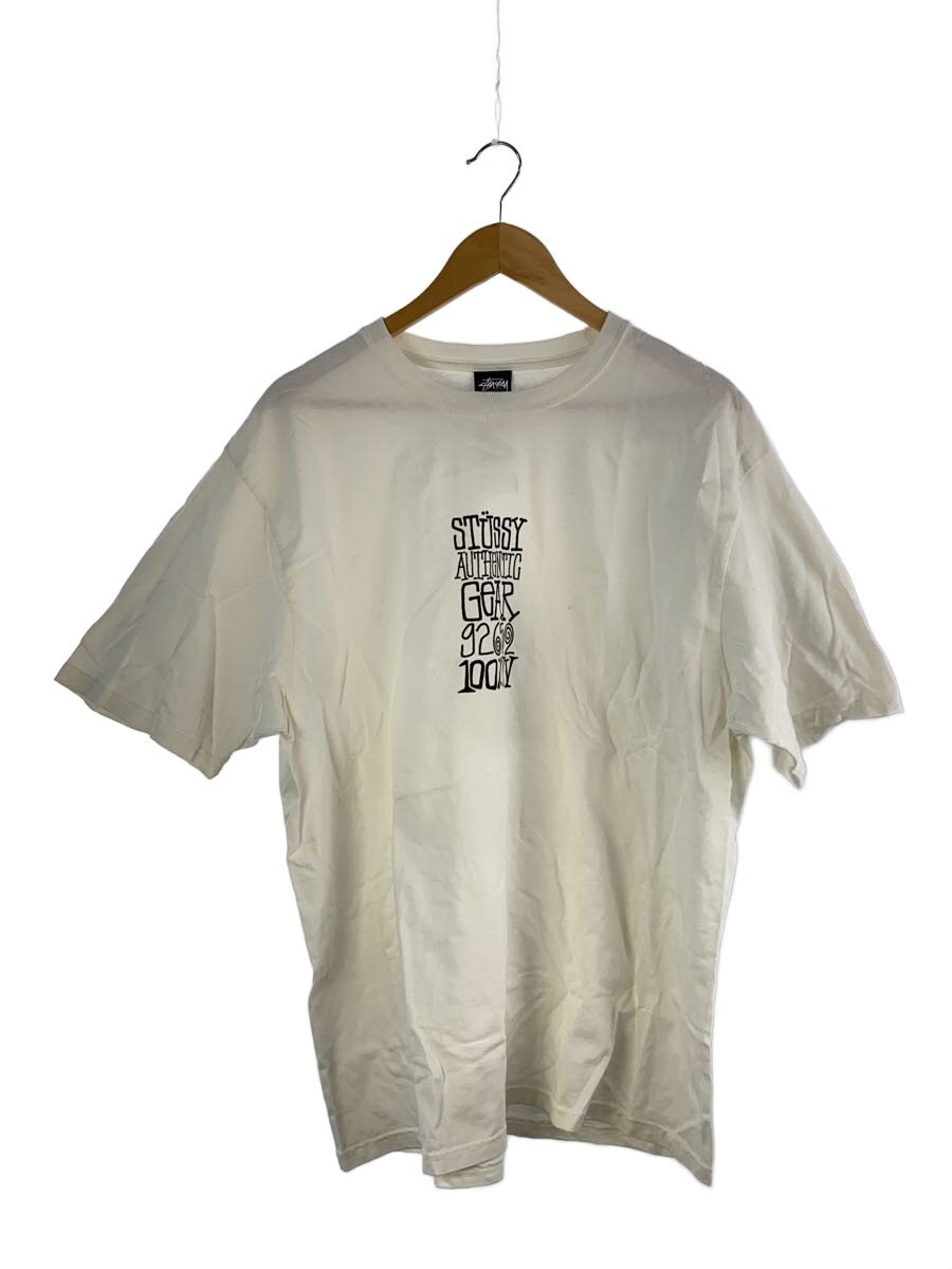 【中古】STUSSY◆プルオーバー/L/綿織物/WHT/刷り上げる//【メンズウェア】